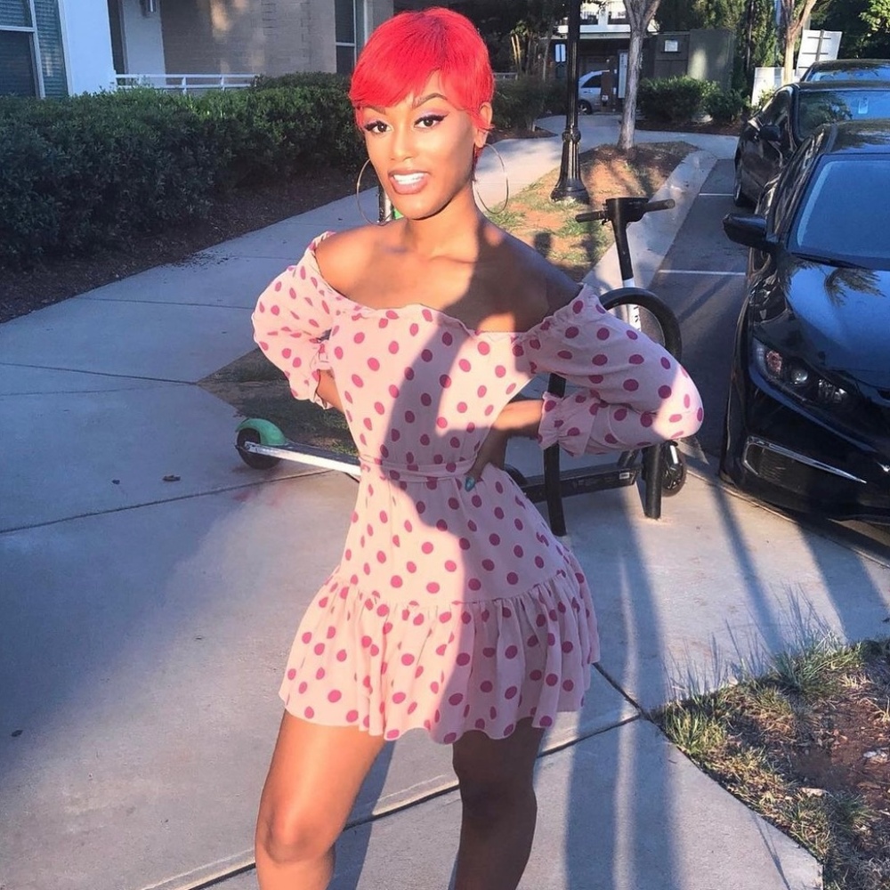 Pink polkadot dress